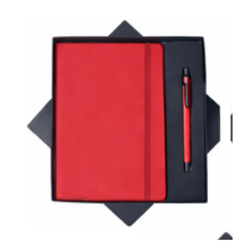 White Ball Pen & 160-page Hardbound, code DP02, 2 in 1 corporate gift set