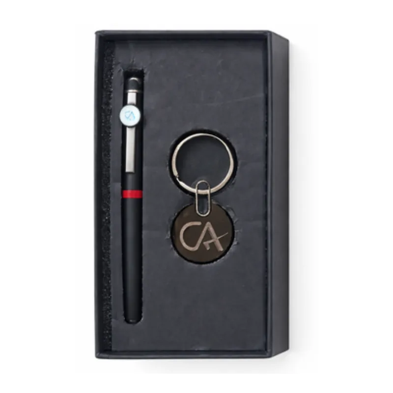 Ball Pen & Metal Keychain, code PK12, 2 in 1 corporate gift set